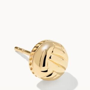 NWT Kendra Scott Volleyball 18k Yellow Gold Vermeil Single Stud Earring